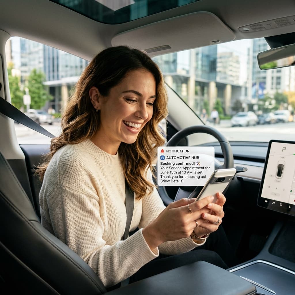 Customer receiving reminder notification